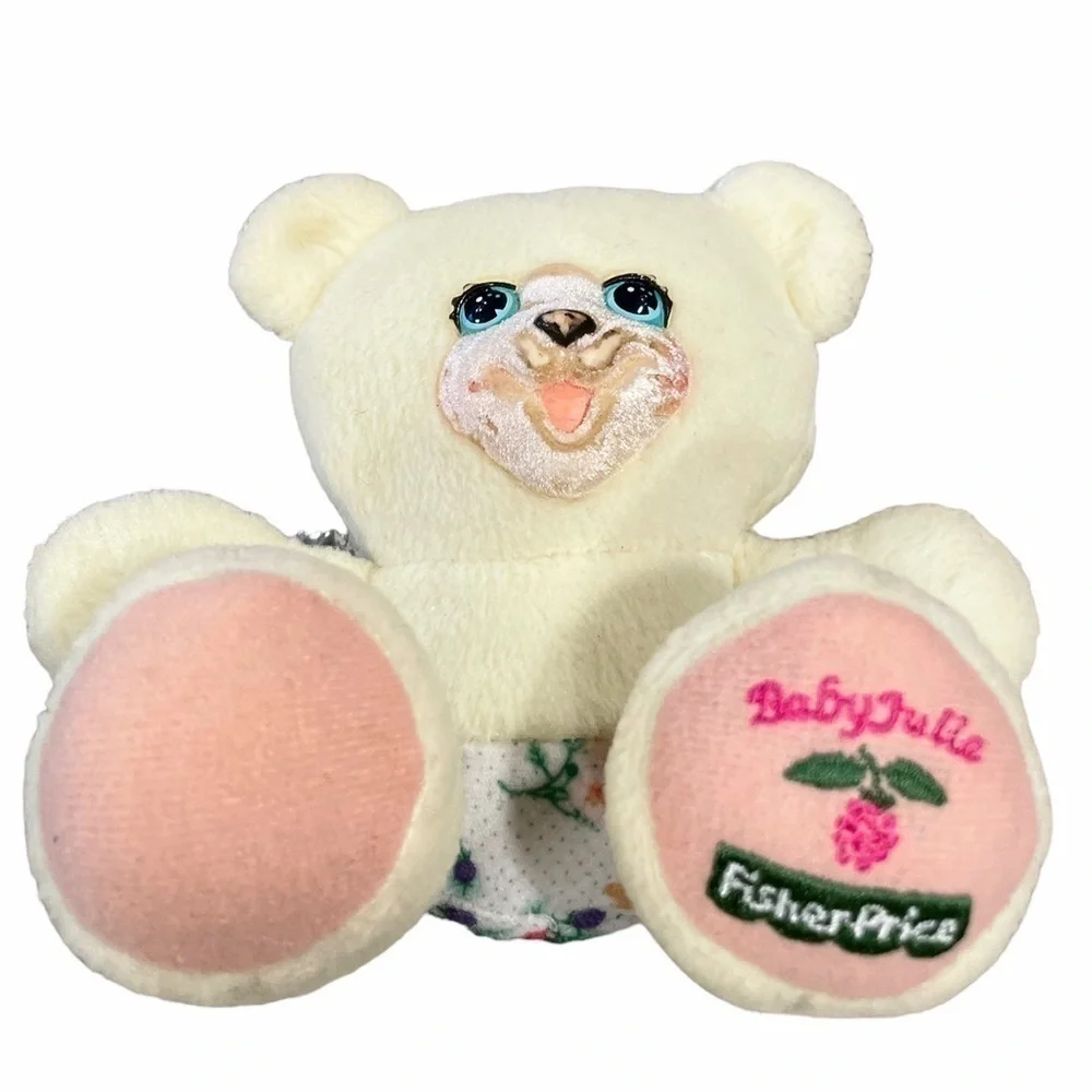 Fisher Price Briarberry Bear Baby Julie Plush Vintage Stuffed Animal Yellow 1999